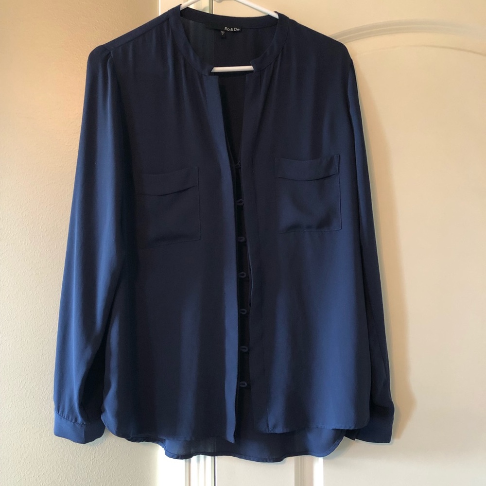 Navy Ro & De Blouse